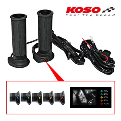 MANOPOLE RISCALDATE [KOSO] PER MOTO E SCOOTER - CON REGOLAZIONE LED A MANOPOLA - Immagine 1 di 4
