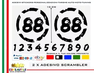 2X Numero adesivo personalizzato vintage Cafe Racer Scrambler moto stickers 10CM - Bild 1 von 1