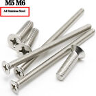 M5 M6 Phillips Machine Screws Countersunk Flat Head Bolts Csk A4 Stainless Steel