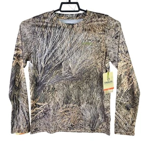 Boys Magellan Mossy Oak Brush Hunting Shirt Long Sleeve Camo Mesh Size Youth L - Picture 1 of 10