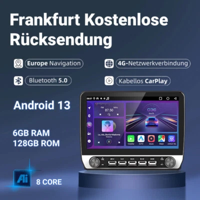 Carplay Android13 Autoradio Für AUDI A3 8P 03-2013 GPS Nav WIFI BT SWC DAB+ 128G - Bild 1 von 4