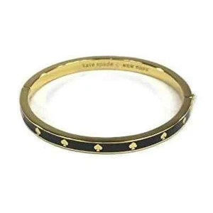 Kate Spade - Black and Gold Enamel Hinged Bangle Bracelet - HAS PRICE TAGS NO - Picture 1 of 1