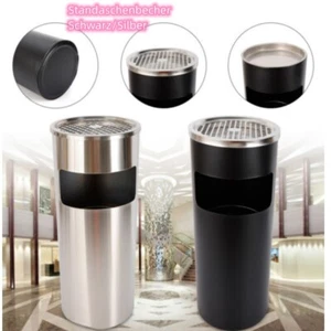 Für Draußen Groß Outdoor Aschenbecher Mit Mülleimer Edelstahl Standaschenbecher - Bild 1 von 18