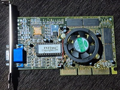 NVIDIA Riva TNT2 M64 32MB SDR 64bit AGP 4x Vintage Retro Graphics Video Card. - Image 1 of 4