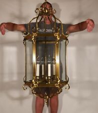 HUGE Antique 6 Lite Brass Colonial Georgian Fancy Rococo Lantern (Pr. Avail)