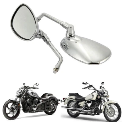 For Yamaha V Star 650 XVS650 250 1100 8mm 10mm Motorcycle Rear View Side Mirrors - Image 1 of 4