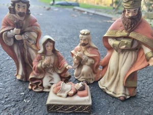 Nativity Scene Terracotta Art Pottery Ceramic Christmas 10" Mary Jesus Bethlehem - Picture 1 of 11
