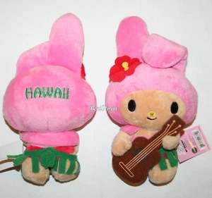 Hello Kitty HAWAII Melody Ukulele Girl Hula Skirt Rabbit Plush Doll Sanrio NWT - Picture 1 of 4
