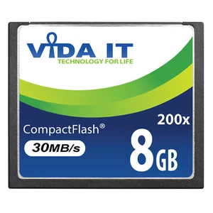 VIDA IT 8GB CF Compact Flash 200X 30MB/s Memory Card for Photos SLR Cameras - Picture 1 of 5