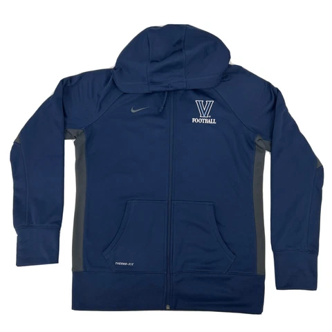 Nike Jacket Women L Blue Full Zip Hooded Therma Fit Villanova Wildcats Football Cover