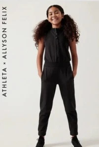 Athleta Girl x Allyson Felix Black Sleeveless Legend One-Piece Jumpsuit XL 14-16 - Picture 1 of 5