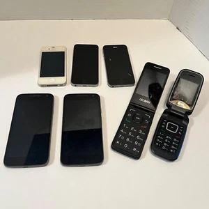 Cell Phone Lot (7) Iphone 4, 5s, 5se, Motorola, LG - Photo 1 sur 13