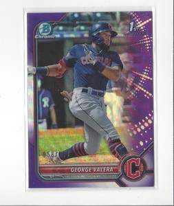 2022 Bowman Chrome Prospects Purple Refractor #22 George Valera Guardians /250