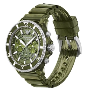 EMPORIO ARMANI EA11534 Mens Chronograph Olive Polyurethane Watch BN w G/Box $295 - Picture 1 of 12