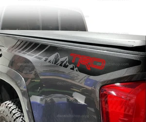 TRD Decals Vinyl Fit Toyota Tacoma Tundra Sticker Bedside Off Road Sport TRDred - Picture 1 of 2