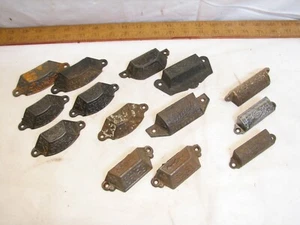 Lot Antique Cast Iron Victorian Ornate Drawer Pulls Desk Dresser Chest Hardware - Picture 1 of 11