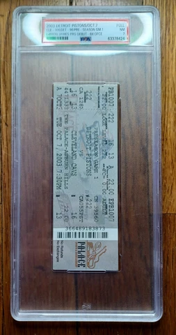 2003 LeBron James Pro Debut Ticket Cleveland Cavaliers Pistons LA Lakers PSA 7 Cover