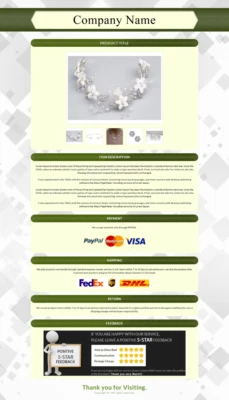 Mobile Responsive HTML eBay Listing Template Auction Template Universal - Image 1 of 4