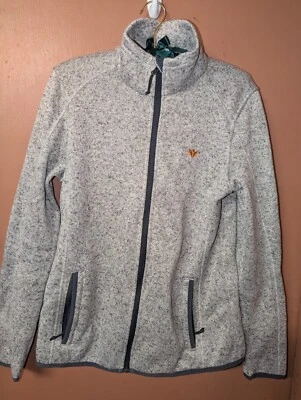 Ladies Port Authority Gray Zip Up Micro Fleece Jacket Lg - Image 1 of 4