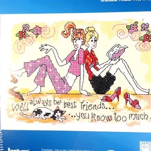 Janlynn Counted Cross Stitch Kit Best Friends 7x5 Beginner Carded Floss - Picture 1 of 3