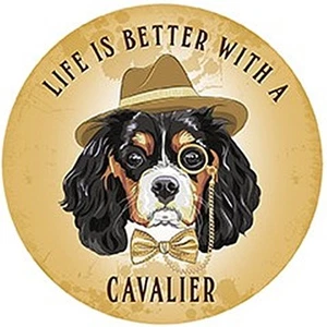 Life Is A Better With A Cavalier steel sign 300mm diameter - Picture 1 of 1