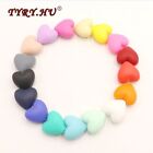 Big Size Loose Beads -Silicone Heart Shape Bead DIY Making Necklace Jewelry 20PC