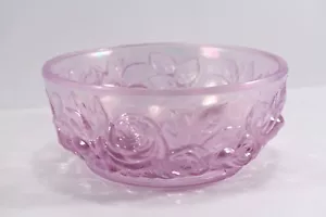 FENTON VERLYS ROSA HOLOPHAN ROSE SCHALE IN OPALISIERENDEM GLAS - Bild 1 von 9