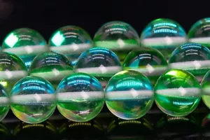 8MM Green Mystic Aura Quartz Grade AAA Round Gemstone Loose Beads 15.5" - Picture 1 of 3