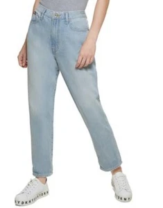 NEU MIT ETIKETT $ 80 GRÖSSE 30/10 DKNY JEANS Broome hoher Bund Vintage Knöchel blau Jeans ICE WASH - Bild 1 von 3