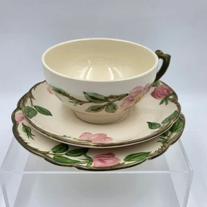 Franciscan Desert Rose Set of 4 Flat Tea Cup Saucer Set with Bread Butter Plate - Picture 1 of 16