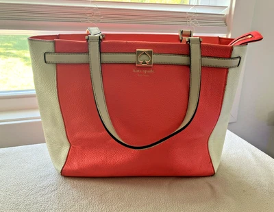 Bolso Cesta Kate Spade De Colección Raro Leo Houston Street Cuero Dos Tonos ¡EXCELENTE ESTADO USADO! Foto 1 de 4