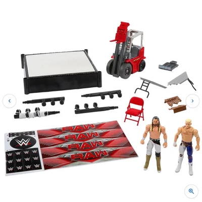 WWE Playset Wrekkin' Raw Brawl with Cody Rhodes and Seth Rollins Action Figures - Image 1 of 4