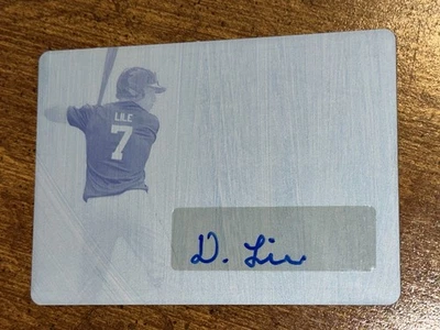 DAYLEN LILE 2020 LEAF PERFECT GAME NS CYAN PRINT PLATE AUTOGRAPH #1/1 NATIONALS - Image 1 of 3