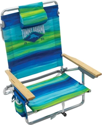 Tommy Bahama 5 Posiciones Clásico 23" x 25.25" x 31.5", Raya Azul y Verde  Foto 1 de 4