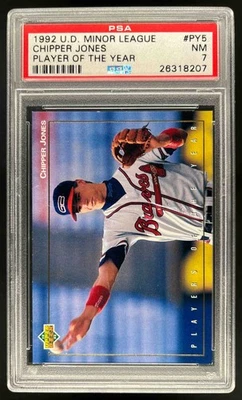 1992 Upper Deck Baseball Minor League Chipper Jones Player of the Year PSA 7 - Image 1 of 2