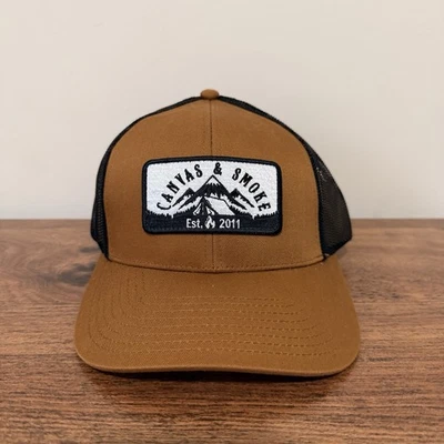 Canvas & Smoke Trucker Hat Brown Mesh Cap Canada CapAmerica Est. 2011 Snapback - Image 1 of 4