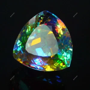 A++ Rainbow Mystic Quartz 51 Carat Trillion Cut Loose Gemstone CERTIFIED - Picture 1 of 8