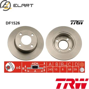 2x BRAKE DISC DF1526 FOR AUDI 90/B3/B2 COUPE 80/B4 100/C3/C2 CABRIOLETSD 1.8L - Picture 1 of 18