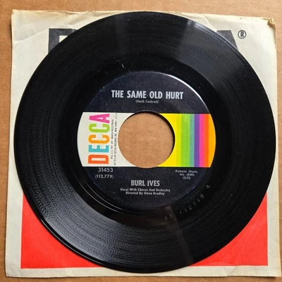 BURL IVES The Same Old Hurt/Curry Road 45 7" Record Vinyl Records - Image 1 of 2