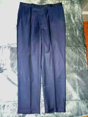 Pantalón de vestir Canali 1934 36 x 32 52EU azul lana frente plano pantalones Italia nuevo sin etiquetas  Foto 1 de 4