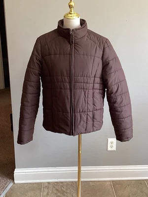 Chaqueta acolchada acolchada acolchada para mujer Athletic Works talla grande marrón Foto 1 de 4