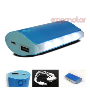 5200MAH PORTABLE BATTERY CHARGER USB BLUE NOKIA LUMIA 920 1020 HTC ONE X Z10 Q10 - Photo 1 sur 1