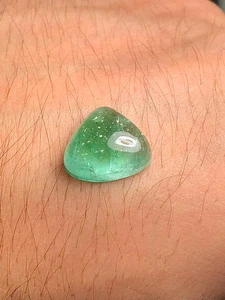 Green Tourmaline Cabochon 11.30 ct - Afghan Gem for Meaningful Creations - Picture 1 of 9