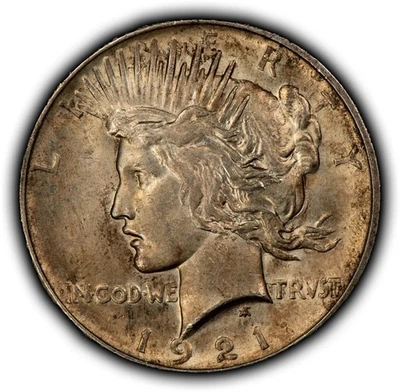 Dólar de plata de la paz de $1 1921 - fecha clave en alto relieve - SKU-B5314 Foto 1 de 4