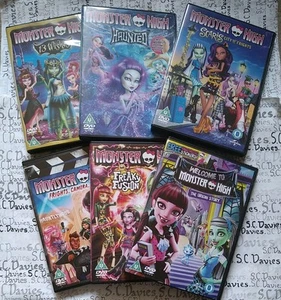 Monster High Bundle Of 6 DVDs 13 Wishes, Haunted, Scaris,Frights Camera Action + - Picture 1 of 19