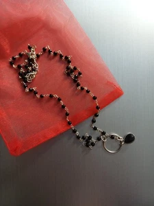 Onyx Kette 925 Silber, schwarz-silbern. - Bild 1 von 3