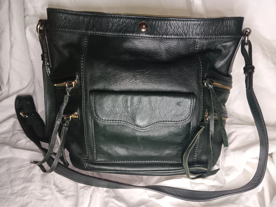Bolso Bandolera Rebecca Minkoff Cazador Oscuro Cuero Verde Correa Foto 1 de 4