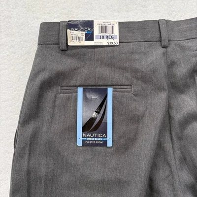 Pantalones de Vestir Nautica Niños 18 Regular Carbón Vestido Azul Plisado Trabajo Juvenil Nuevos con Etiquetas Foto 1 de 4
