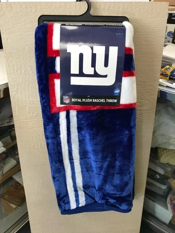 NEW YORK GIANTS Royal Plush Raschel Throw Blanket 50x60 inch Cover