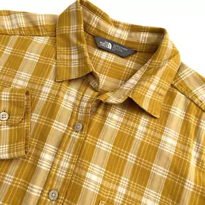The North Face Womens Lightweight Flannel Shirt Sz S Yellow Plaid Cotton Blend - Picture 1 of 7